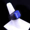 David Yurman Signet Ring with Lapis Lazuli in Black Titanium
