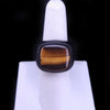 David Yurman Signet Ring with Tiger Eye Stone in Black Titanium