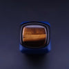 David Yurman Signet Ring with Tiger Eye Stone in Black Titanium
