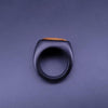 David Yurman Signet Ring with Tiger Eye Stone in Black Titanium
