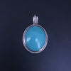 David Yurman Oval Aqua Chalcedony Diamond Pendant
