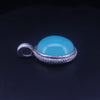 David Yurman Oval Aqua Chalcedony Diamond Pendant