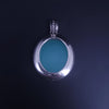 David Yurman Oval Aqua Chalcedony Diamond Pendant