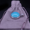 David Yurman Oval Aqua Chalcedony Diamond Pendant