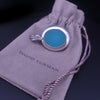 David Yurman Oval Aqua Chalcedony Diamond Pendant