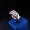 14K Yellow Gold Diamond Honeycomb Band Ring Size 8