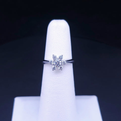 Tiffany & Co. Platinum 0.50ct VS-2 G Color Flower Diamond Ring Size 5.5