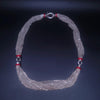 Tiffany & Co Sterling Silver Red Enamel Multi Strand Chain