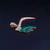 Custom Made CHAI Pendant in 14K Yellow Gold with Diamonds and Malachite