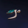 Custom Made CHAI Pendant in 14K Yellow Gold with Diamonds and Malachite