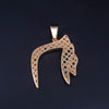 Custom Made CHAI Pendant in 14K Yellow Gold with Diamonds and Malachite