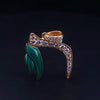 Custom Made CHAI Pendant in 14K Yellow Gold with Diamonds and Malachite