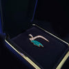 Custom Made CHAI Pendant in 14K Yellow Gold with Diamonds and Malachite