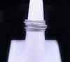 David Yurman Crossover Wide Sterling Silver Ring with Diamonds