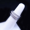David Yurman Crossover Wide Sterling Silver Ring with Diamonds