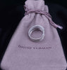 David Yurman Crossover Wide Sterling Silver Ring with Diamonds