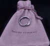 David Yurman Cable Loop Band Ring Sterling Silver with Diamond Size 6.75