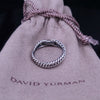 David Yurman Cable Loop Band Ring Sterling Silver with Diamond Size 6.75