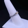 David Yurman Cable Loop Band Ring Sterling Silver with 18K Yellow Gold