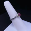 David Yurman Sterling Silver & 18K Yellow Gold Ring with Pink Tourmaline, Size 7
