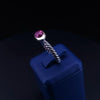 David Yurman Sterling Silver & 18K Yellow Gold Ring with Pink Tourmaline, Size 7