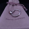 David Yurman Sterling Silver & 18K Yellow Gold Ring with Pink Tourmaline, Size 7