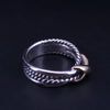 David Yurman Crossover Band Ring in Sterling Silver & 18K Yellow Gold