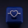 David Yurman Diamond Open Heart Ring, Pave Diamond Cable Ring, Sterling Silver,