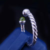 David Yurman Cable Ring in Sterling Silver with Diamonds & Peridot