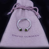 David Yurman Cable Ring in Sterling Silver with Diamonds & Peridot