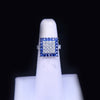 Custom Made Ring in 18K White Gold with Sapphire & Diamond
