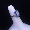 Custom Made Ring in 18K White Gold with Sapphire & Diamond