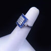 Custom Made Ring in 18K White Gold with Sapphire & Diamond