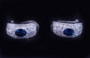 Estate Sapphire & Diamond Clip-On Earrings in 18K White Gold