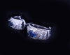 Estate Sapphire & Diamond Clip-On Earrings in 18K White Gold