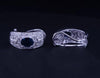 Estate Sapphire & Diamond Clip-On Earrings in 18K White Gold