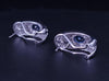Estate Sapphire & Diamond Clip-On Earrings in 18K White Gold