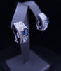 Estate Sapphire & Diamond Clip-On Earrings in 18K White Gold