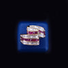 Ribbon  Bypass Ring with Diamonds & Ruby in 18K Yellow Gold