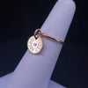 Hermes Paris 18K Rose Gold Single Diamond Ring, Size 4.75