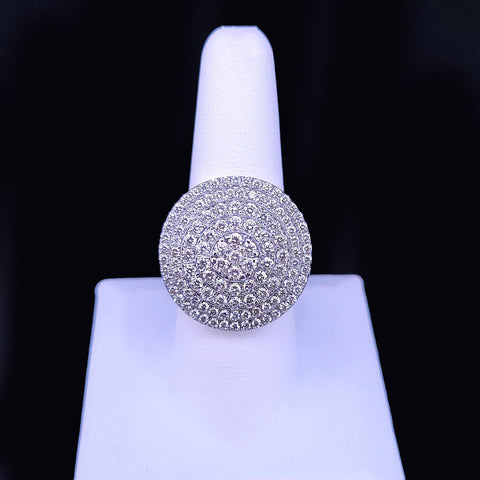 Custom Made 14K Yellow Gold Diamond Concentric Circle Ring, Size 8.25