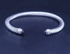 David Yurman Cable Bracelet Sterling Silver with Amethyst and Diamonds, 5mm