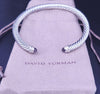 David Yurman Cable Bracelet Sterling Silver with Amethyst and Diamonds, 5mm