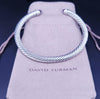 David Yurman Cable Bracelet Sterling Silver with Amethyst and Diamonds, 5mm