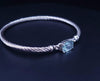 David Yurman  Sterling Silver Bracelet with Blue Topaz & Diamonds