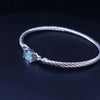 David Yurman  Sterling Silver Bracelet with Blue Topaz & Diamonds