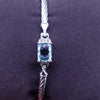 David Yurman  Sterling Silver Bracelet with Blue Topaz & Diamonds