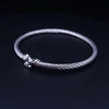 David Yurman Fleur-de-Lis Sterling Silver & 18K Yellow Gold Bangle Bracelet