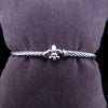 David Yurman Fleur-de-Lis Sterling Silver & 18K Yellow Gold Bangle Bracelet
