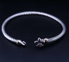 David Yurman Fleur-de-Lis Sterling Silver & 18K Yellow Gold Bangle Bracelet